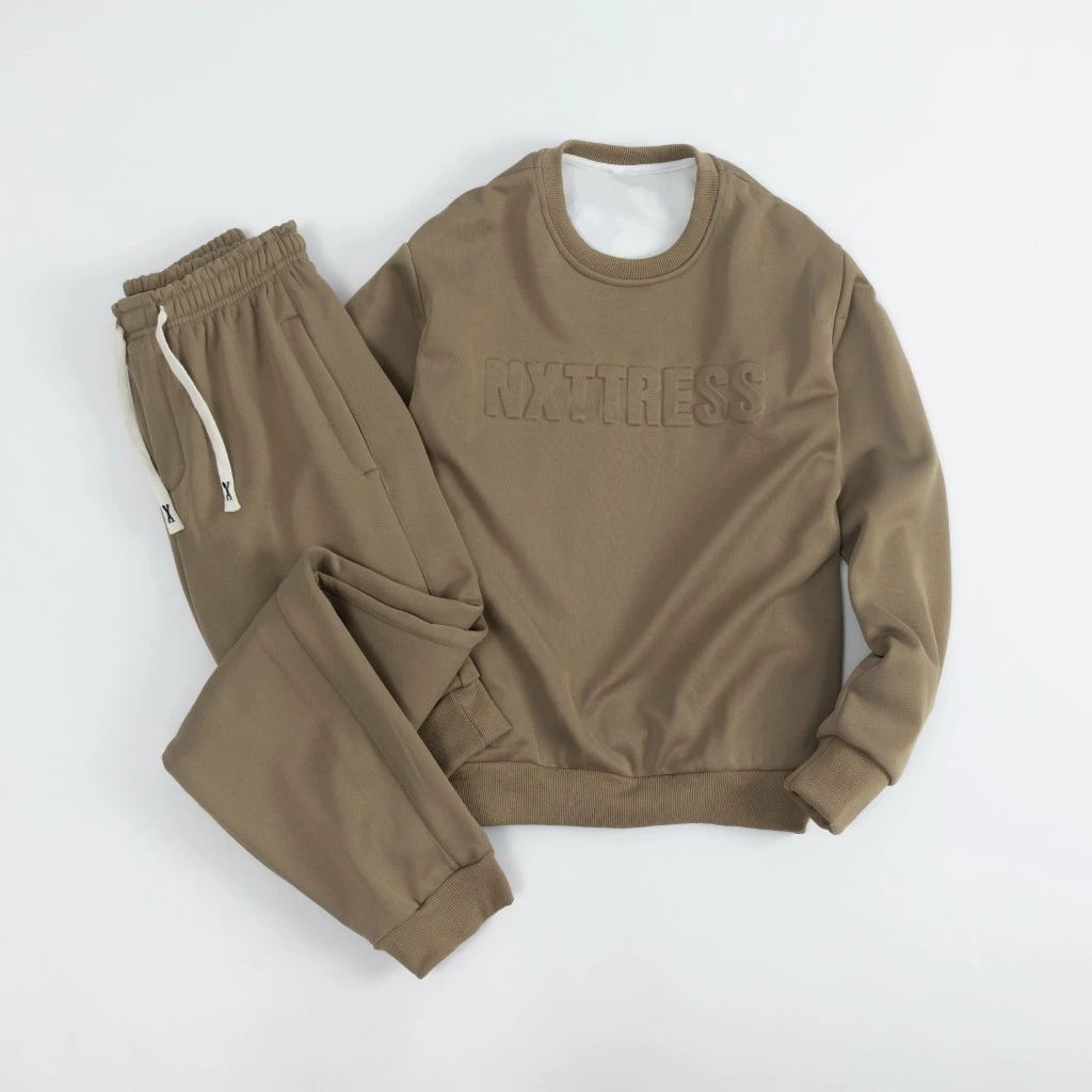 Bộ Nỉ Ép Lông Cáo Nam nữ in nổi 