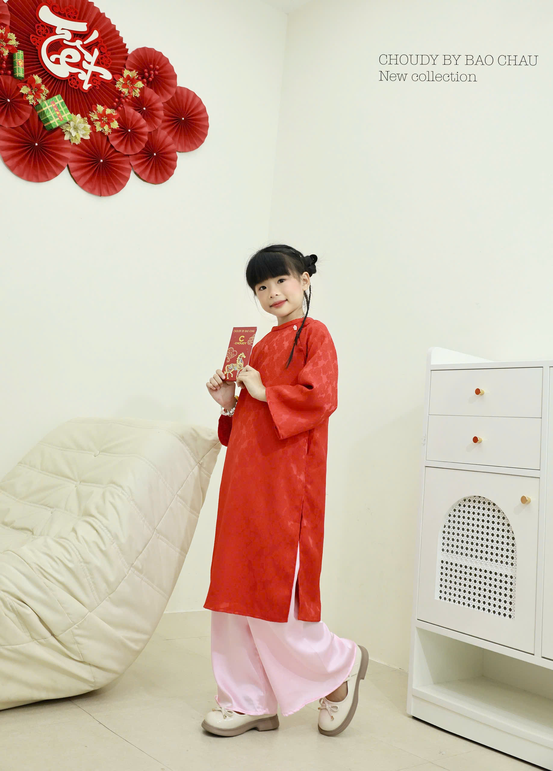 SALE A808 ÁO DÀI ĐỎ BÉ GÁI_thumbnail_13