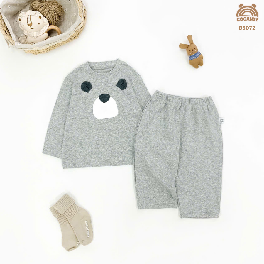 Bộ dài XÁM họa tiết gấu