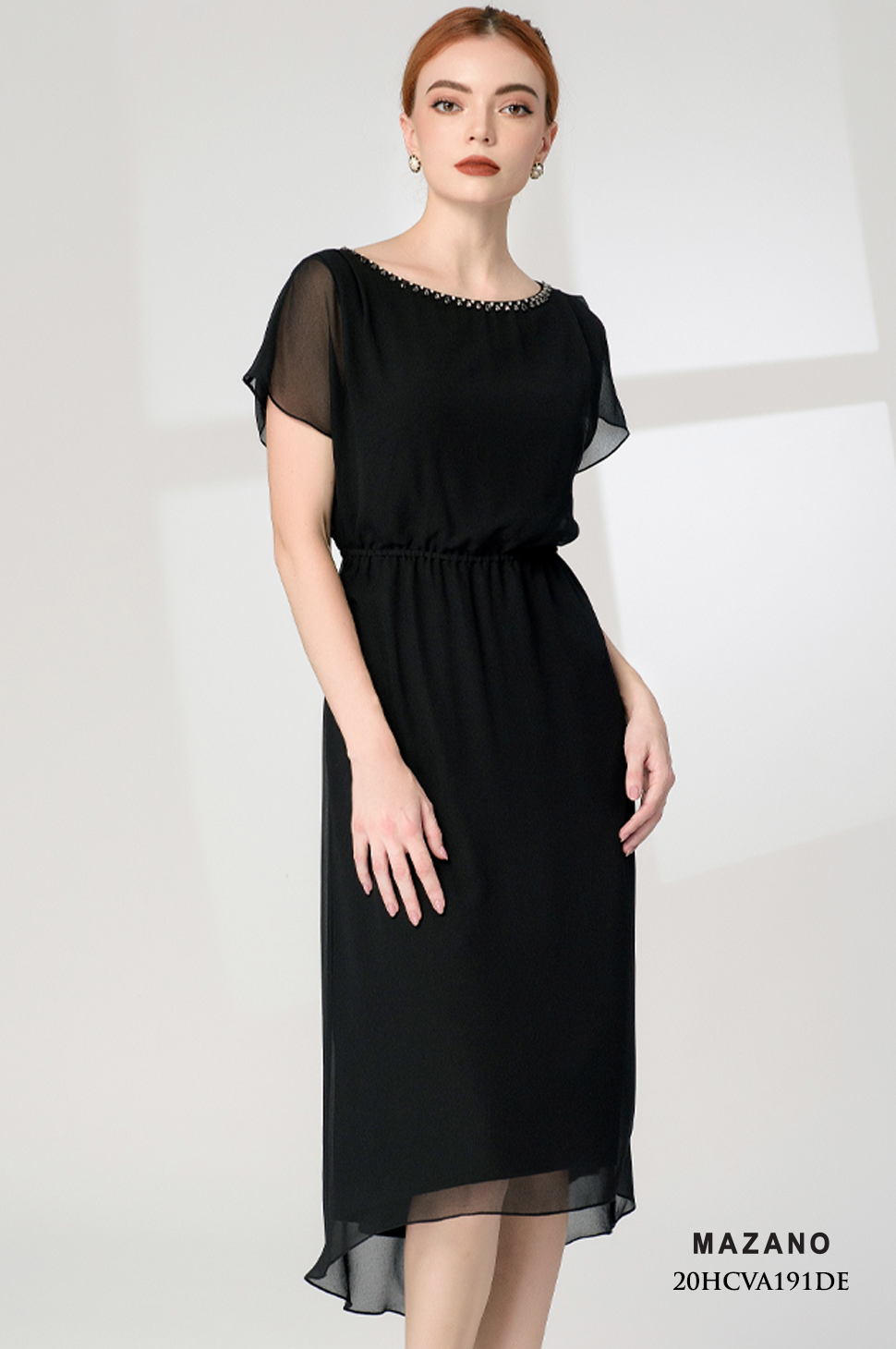 Đầm đen bùng eo mullet tay liền cổ trang trí_thumbnail_2