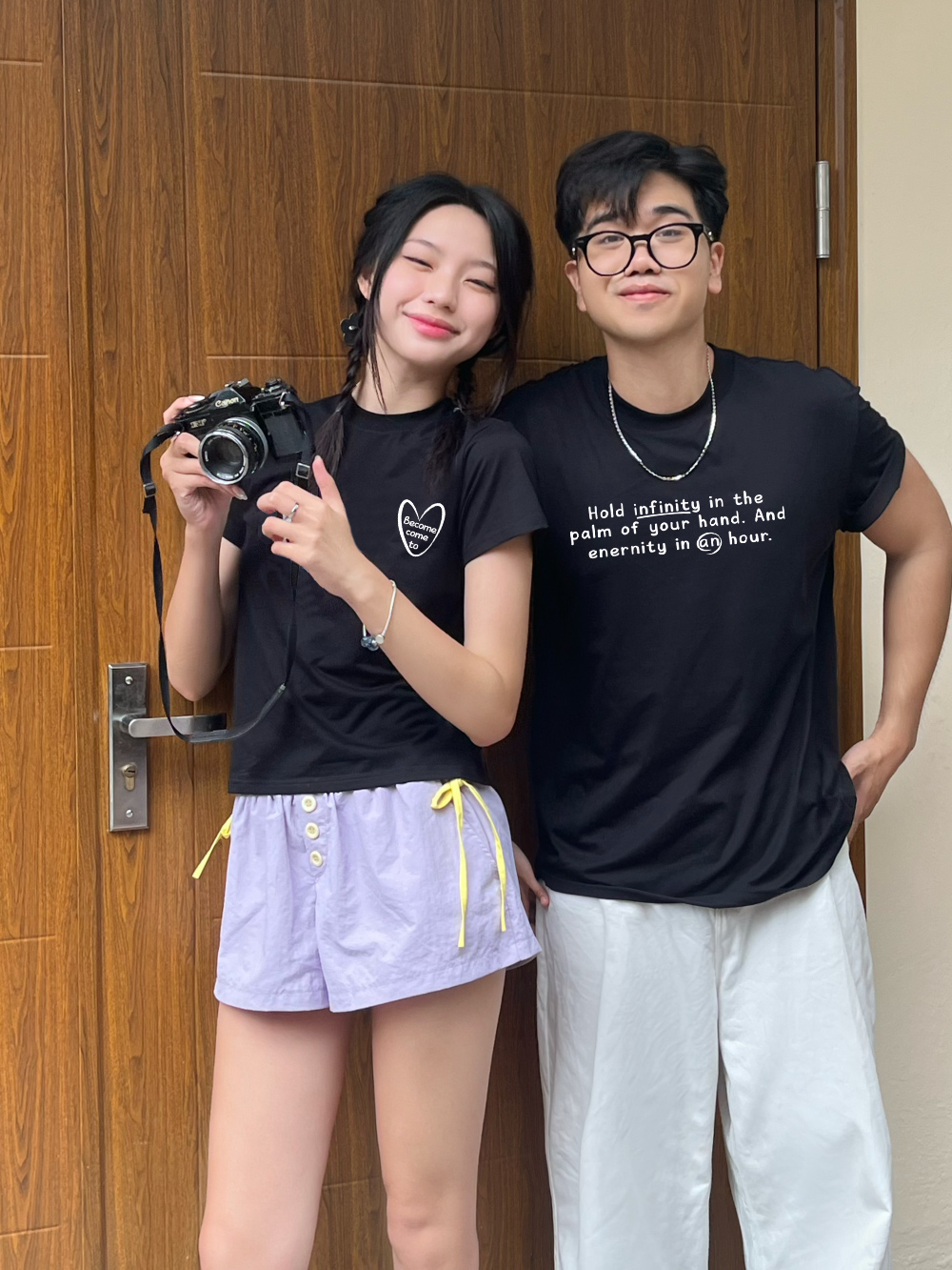 Áo thun cặp nam nữ form rộng 1965 Miucho vải 4c cotton 220gsm thoáng mát cổ tròn in mix_thumbnail_5