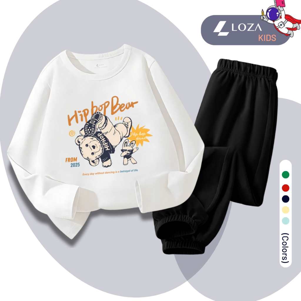 Set bộ Thu - Đông bé trai in hình Gấu 2025 - Loza Kids BW463_thumbnail_1