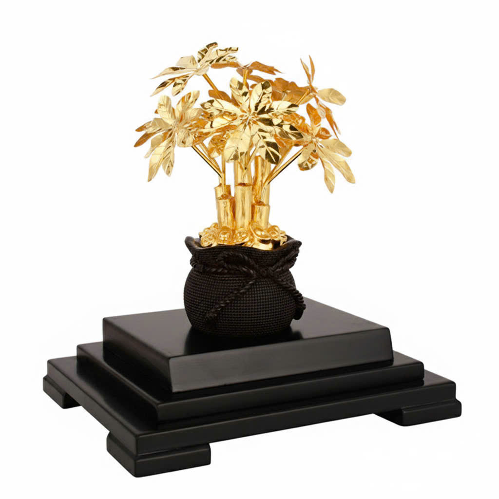 Cây kim ngân quà tặng mạ vàng 24k KT 22CM _thumbnail_5