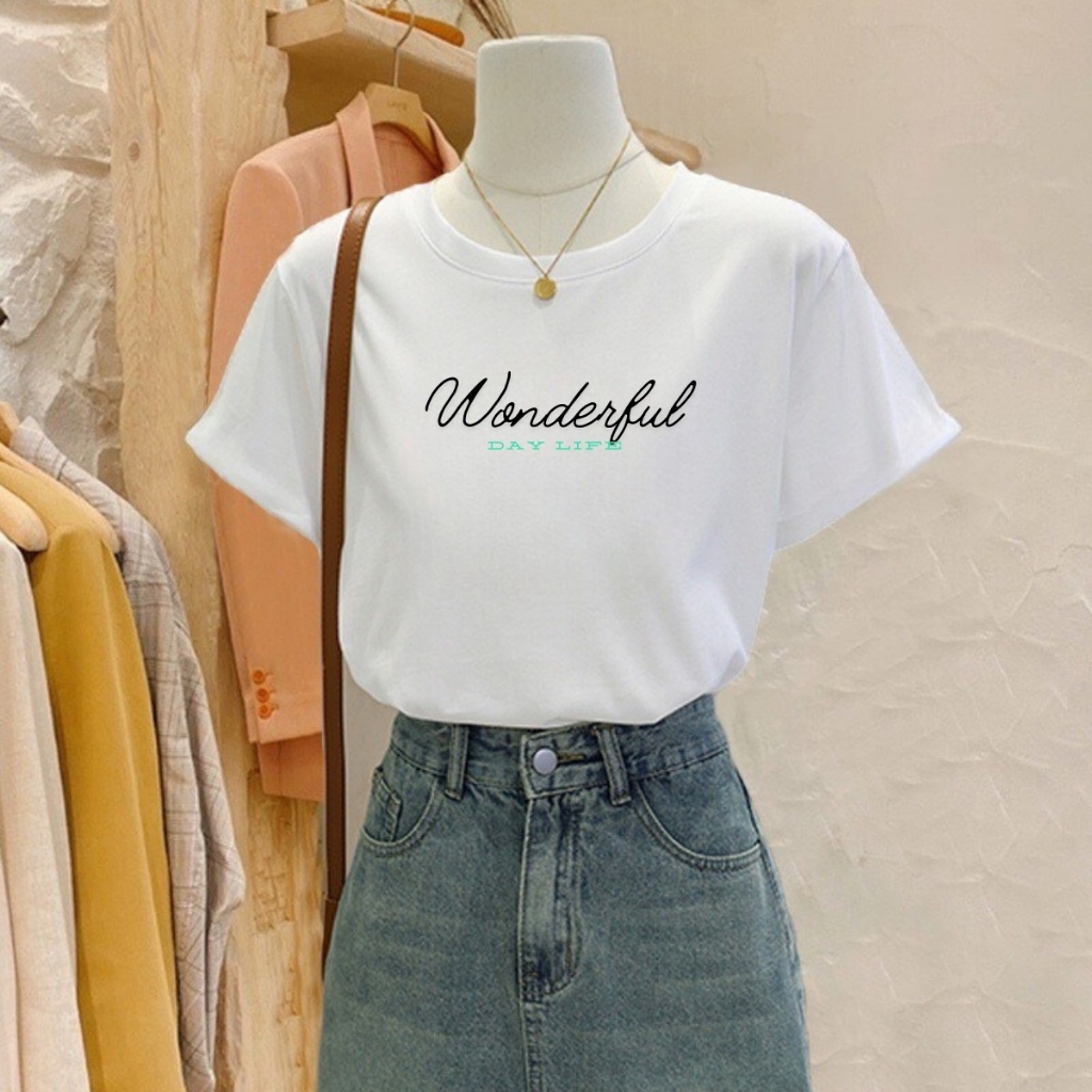 [Form vừa] Áo phông nữ màu trắng in hình dễ thương phong cách Hàn Quốc - Áo thun nữ Loza G0152_thumbnail_3