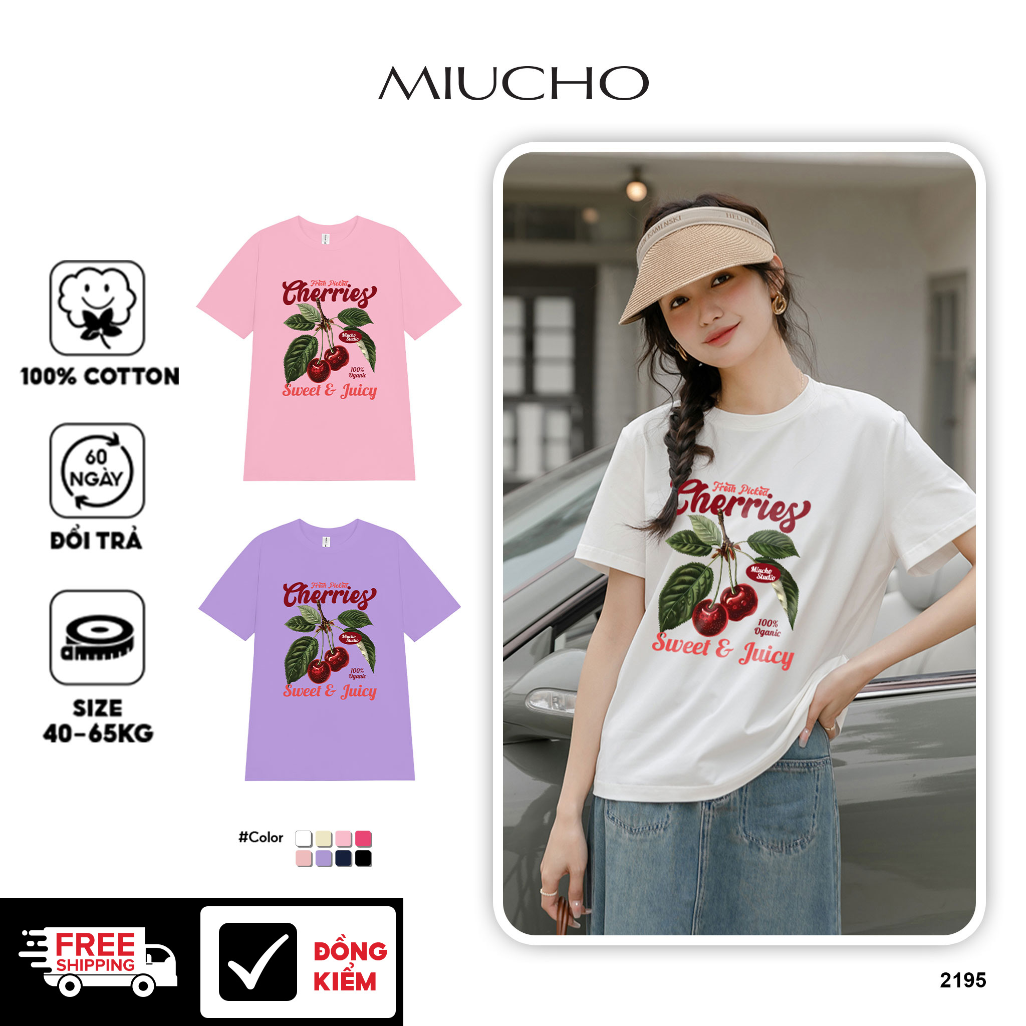 Áo thun nữ form vừa 2195 Miucho Chic vải cotton thoáng mát co giãn cổ tròn in mix_thumbnail_1