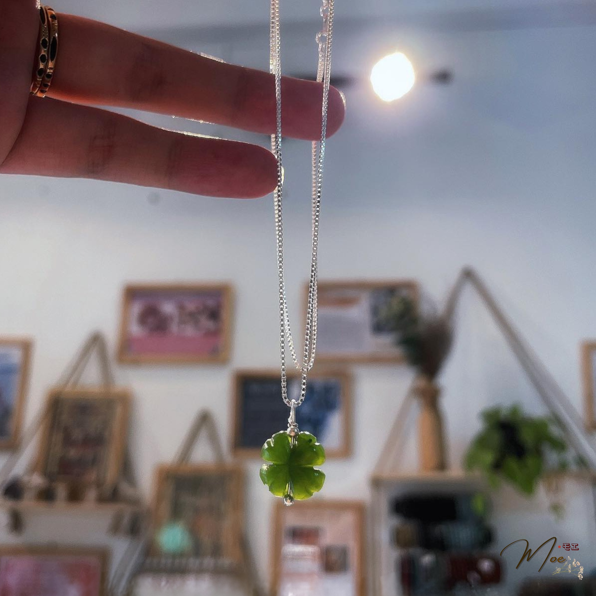 D253 - Dây chuyền cỏ 4 lá ngọc bích_thumbnail_3