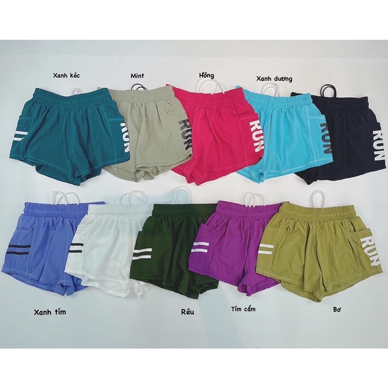 Quần Đùi Thể Thao Dáng Boxer 2 Lớp Run Siêu Xinh