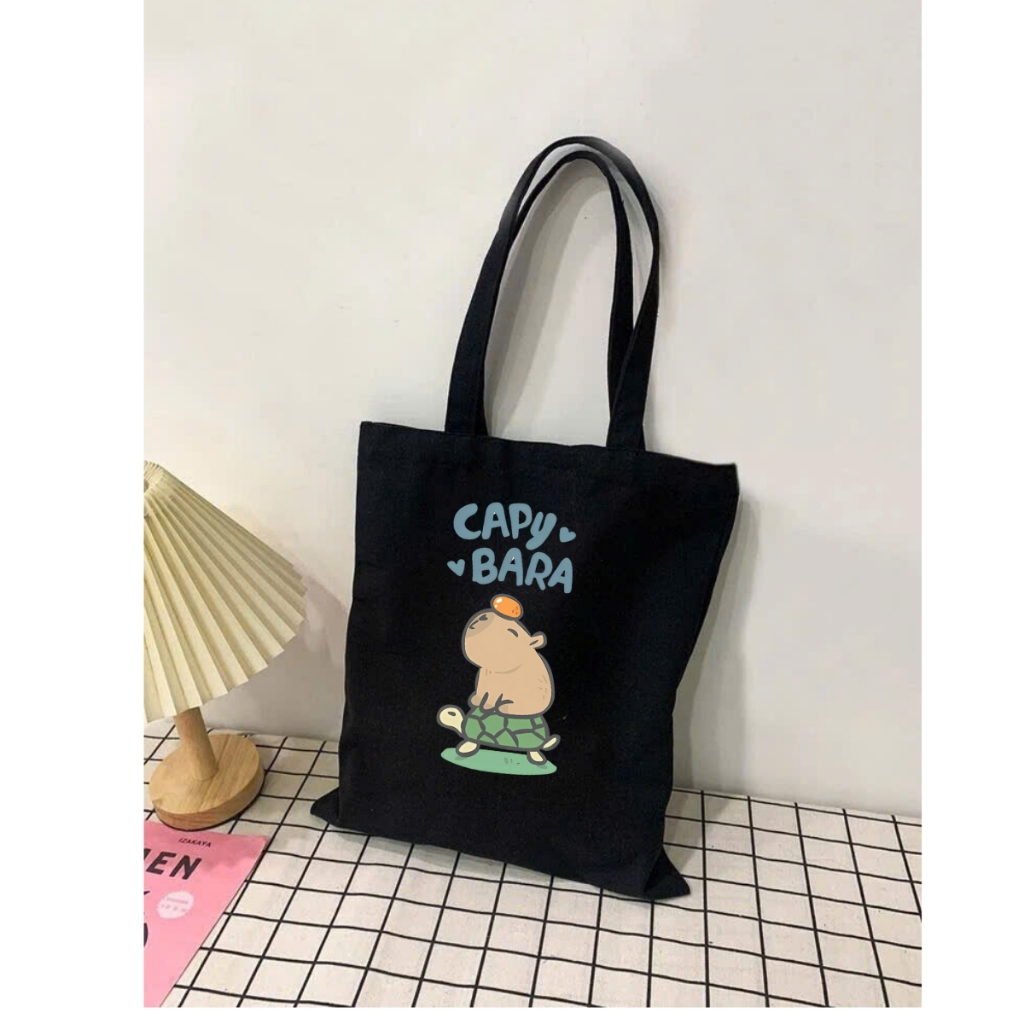 Túi Tote Capybara-Túi vải canvas có túi phụ và khoá kéo đựng vừa A4 và laptop (33x37cm) - TOTE02_thumbnail_13