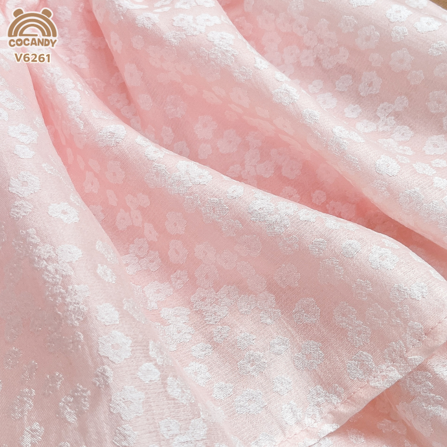 Váy cộc HỒNG 2 tầng vân hoa phối nơ ngực_thumbnail_6