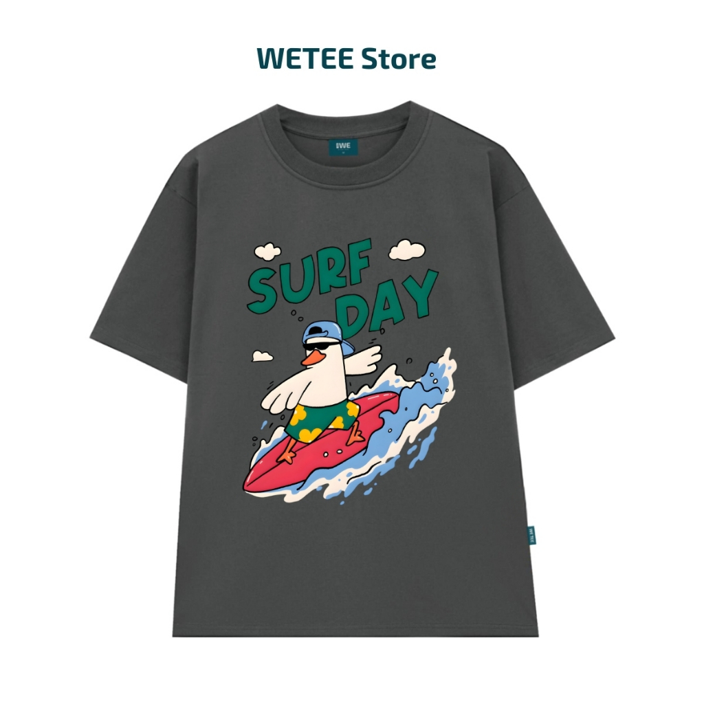 Áo thun unisex UX30-1179 chữ SURF DAY vịt lướt ván dáng oversized local brand WETEE_thumbnail_9