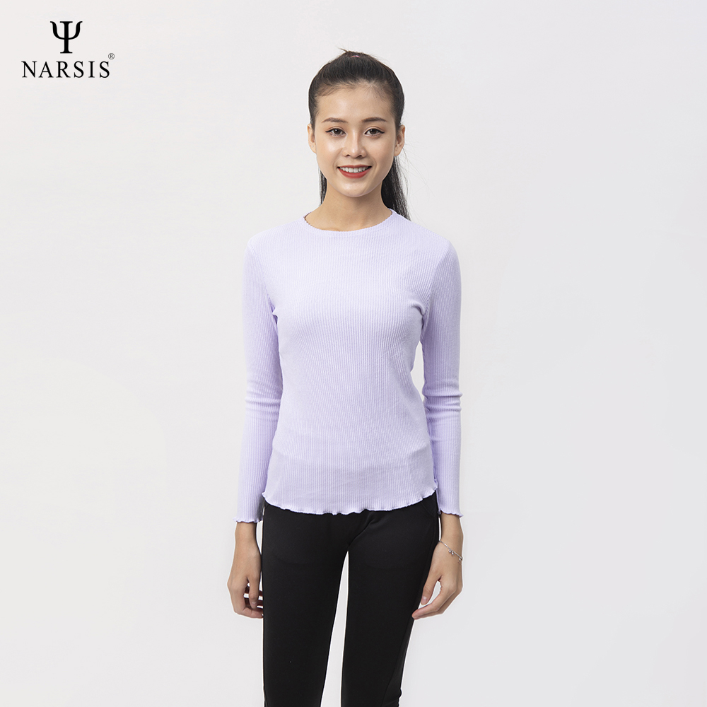 ÁO THU ĐÔNG NỮ L0077 NARSIS VẢI LEN COTTON ẤM ÁP, THOÁNG MÁT, GIỮ ẤM TỐT, MỀM MẠI_thumbnail_2
