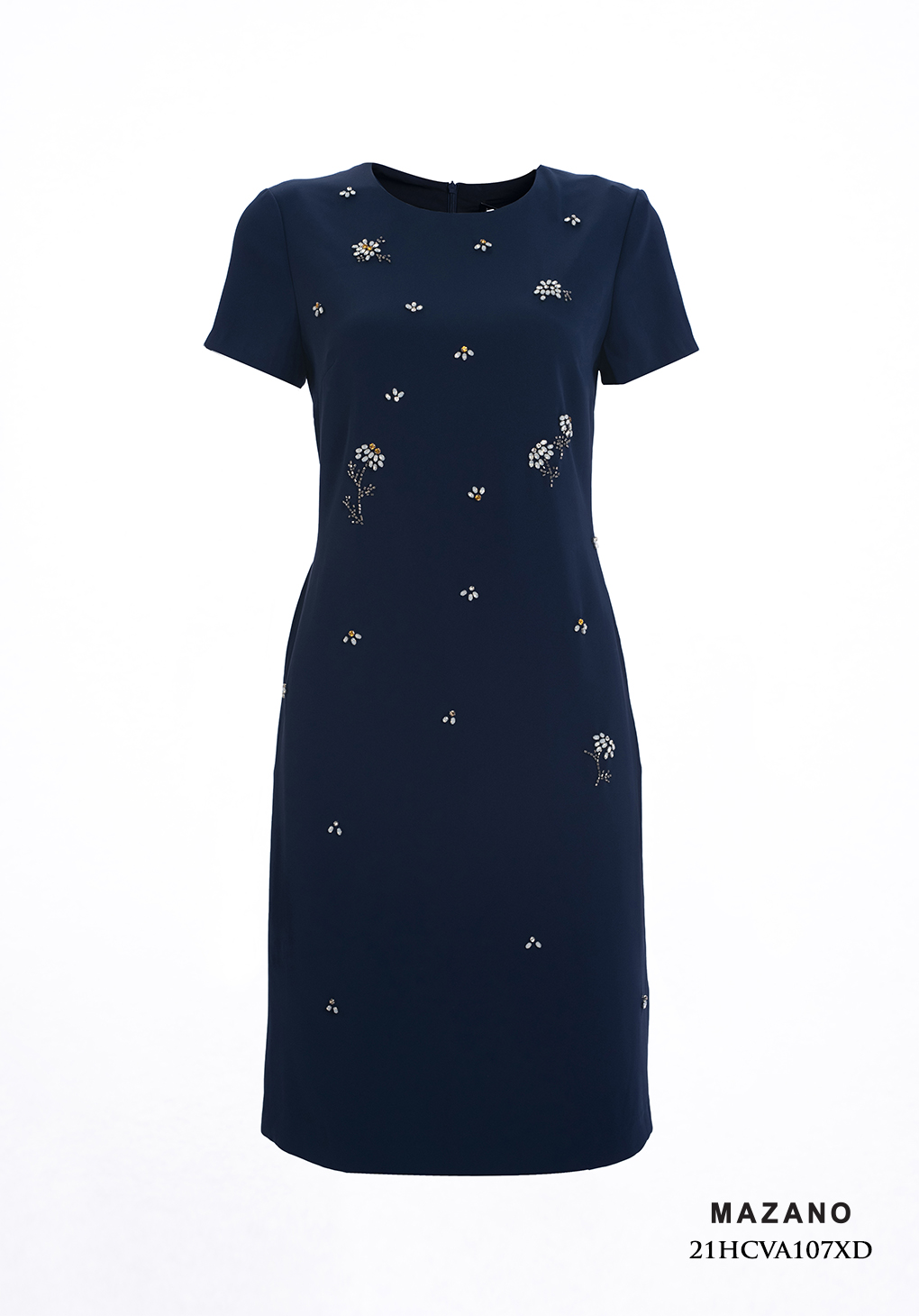 Váy xanh suông nhẹ đính đá cách điệu_thumbnail_1