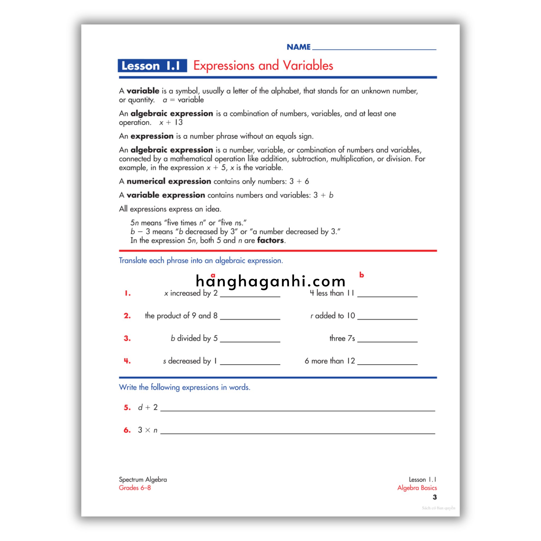 Sách Spectrum Algebra Workbook Grade 6-8_thumbnail_10