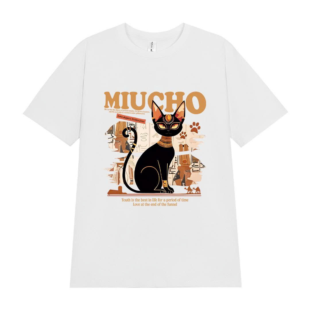 Áo thun nữ form vừa regular dáng ngắn ARD2283 Miucho Chic tay ngắn vải cotton thoáng mát cổ tròn in mix_thumbnail_0