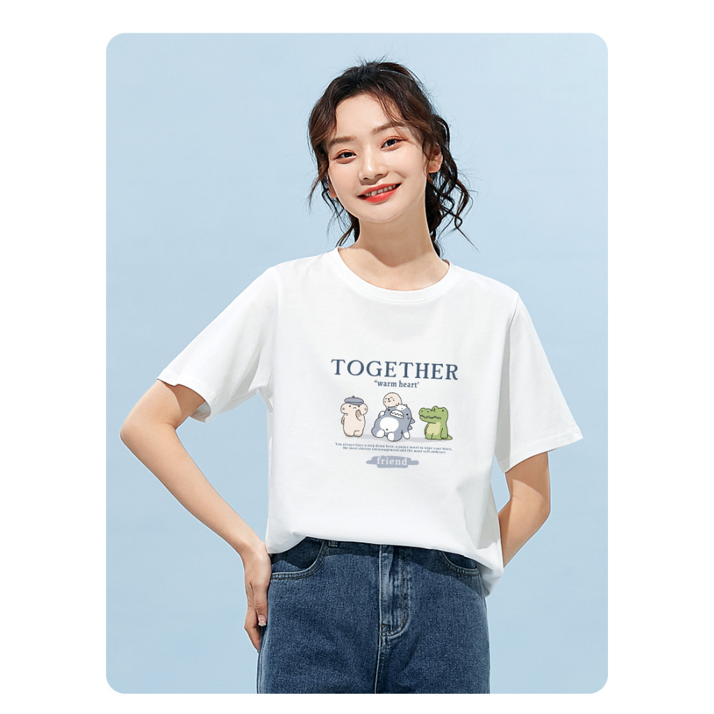 [Form Rộng] Áo thun nữ in hình Gấu Together - LOZA CT4149_thumbnail_1