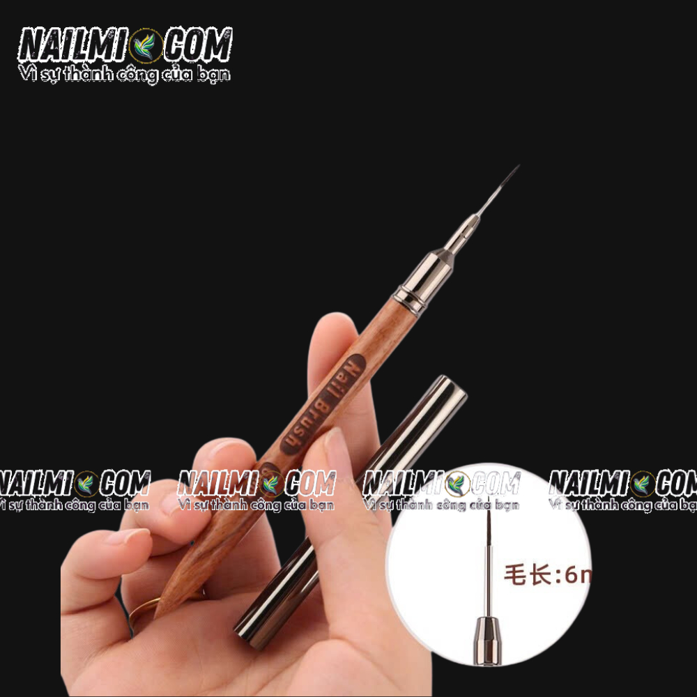 Cọ nét - cọ râu vẽ móng tay - 6mm - Paula - cán gỗ