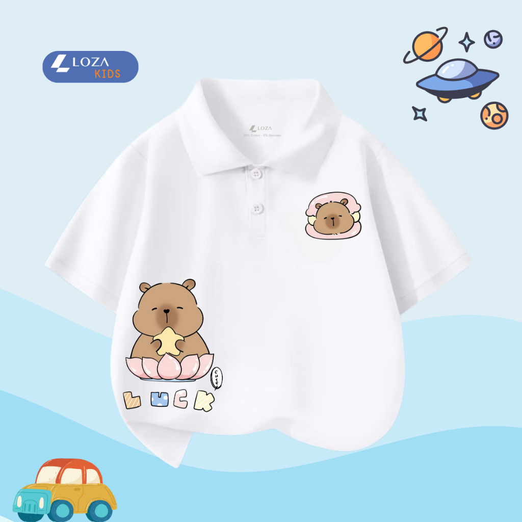 Áo polo bé trai in hình Capy Luck - Loza Kids PL3097_thumbnail_1