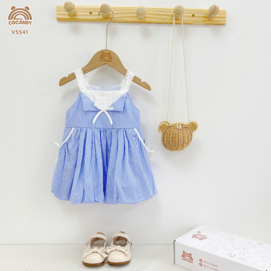 Váy cộc kẻ XANH 2 dây dáng bí_thumbnail_5