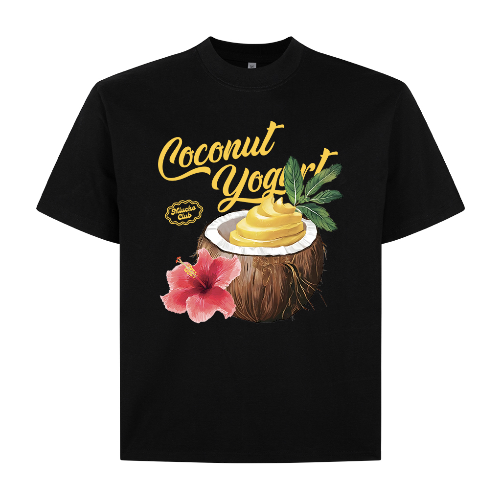 Áo thun boxy hè biển 2251 Miucho cổ tròn vải cotton 2c 250gsm đứng form in mix