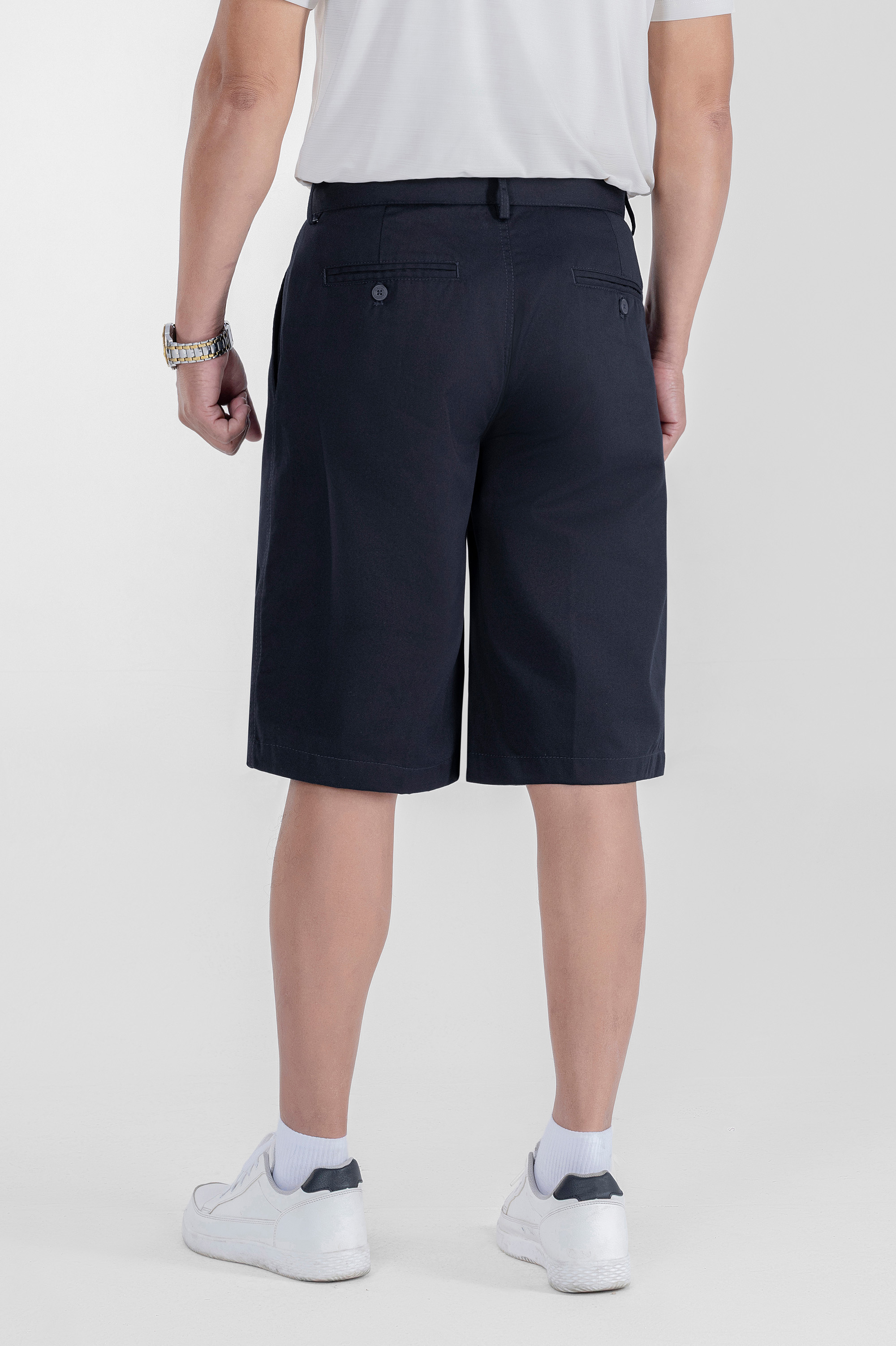 Quần Soọc Kaki 2 Li Nam Trung Niên ANCHI Dáng Suông Dài Qua Gối Màu Đen_thumbnail_14