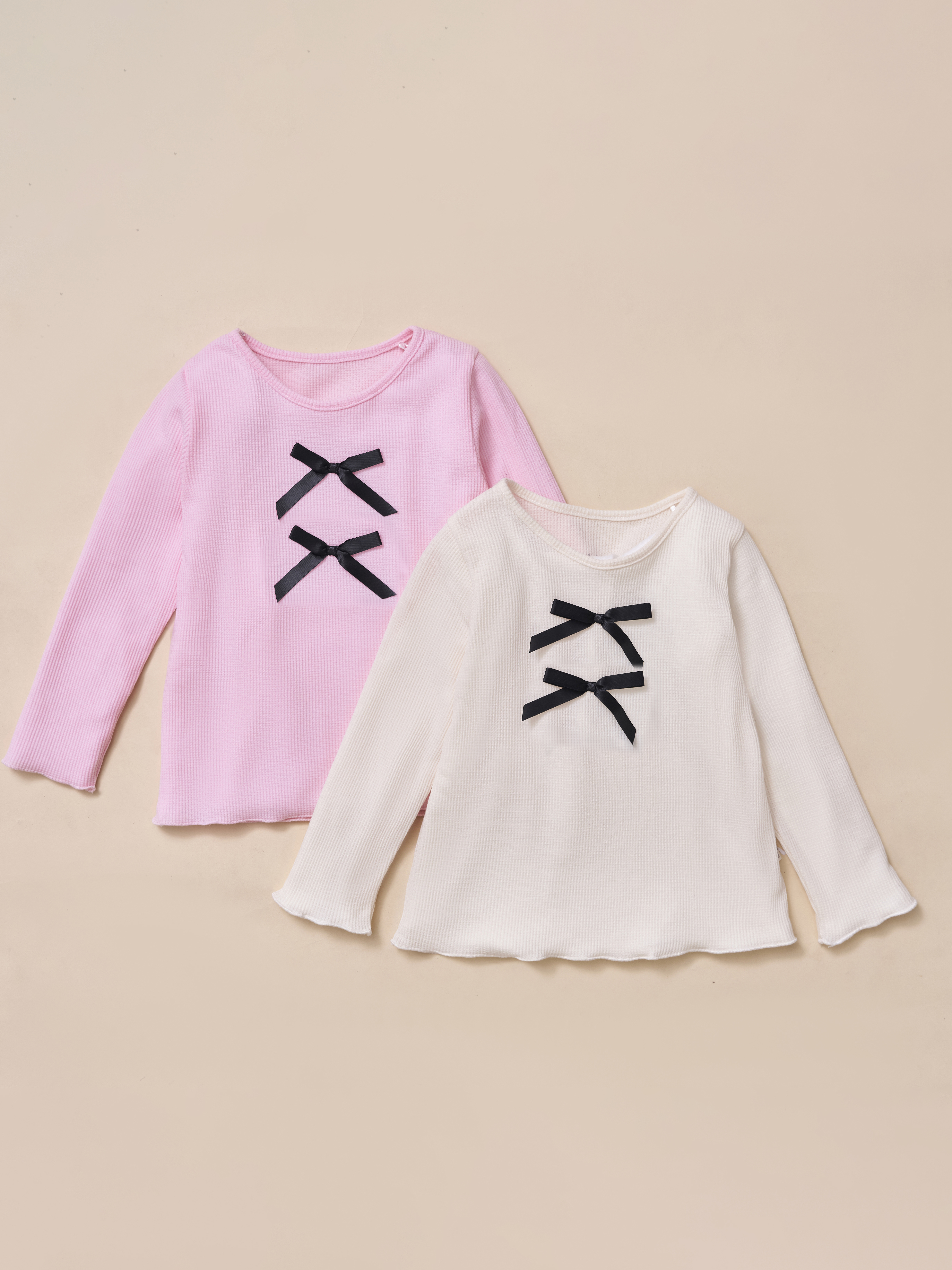 Áo cổ tròn đính nơ cuốn bèo gấu_thumbnail_4