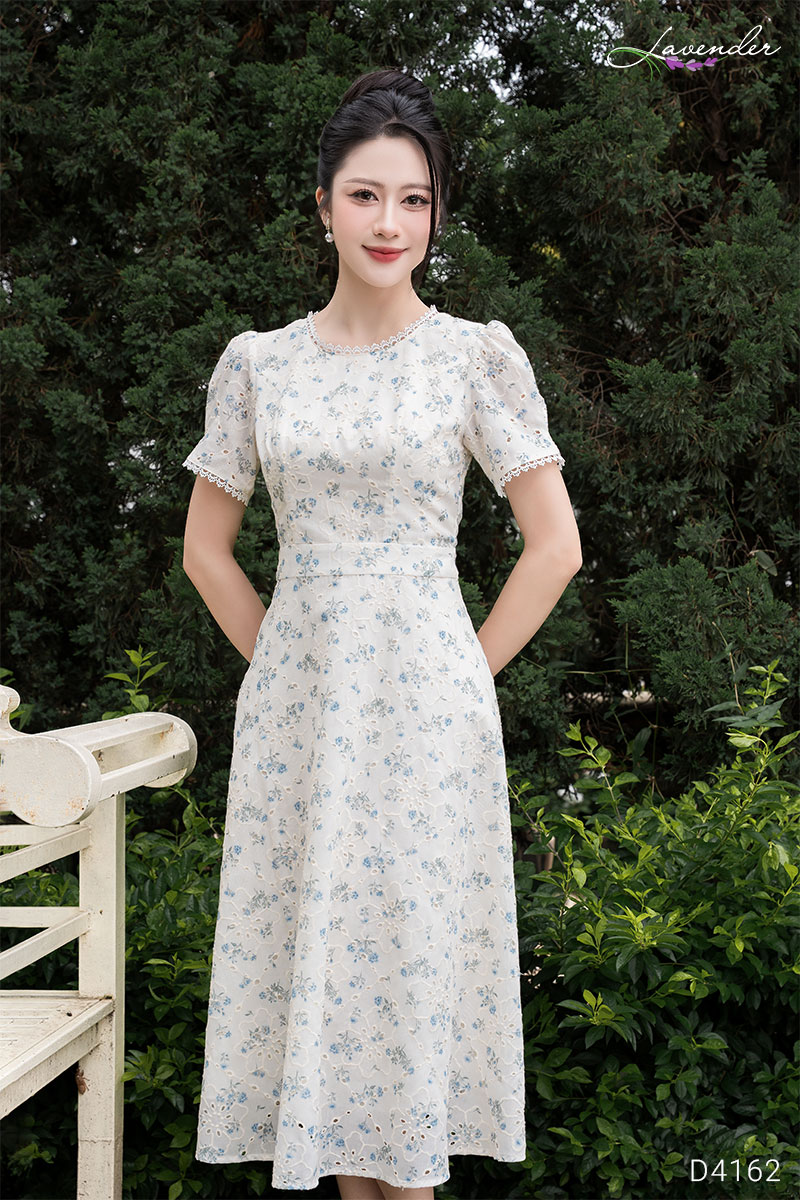 Đầm trắng tay ngắn hoa thêu cổ ren D4162_thumbnail_6
