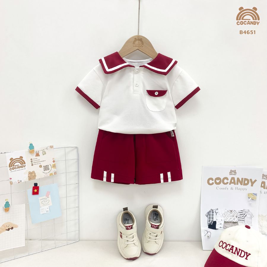 Bộ cộc ĐỎ thủy thủ nắp túi