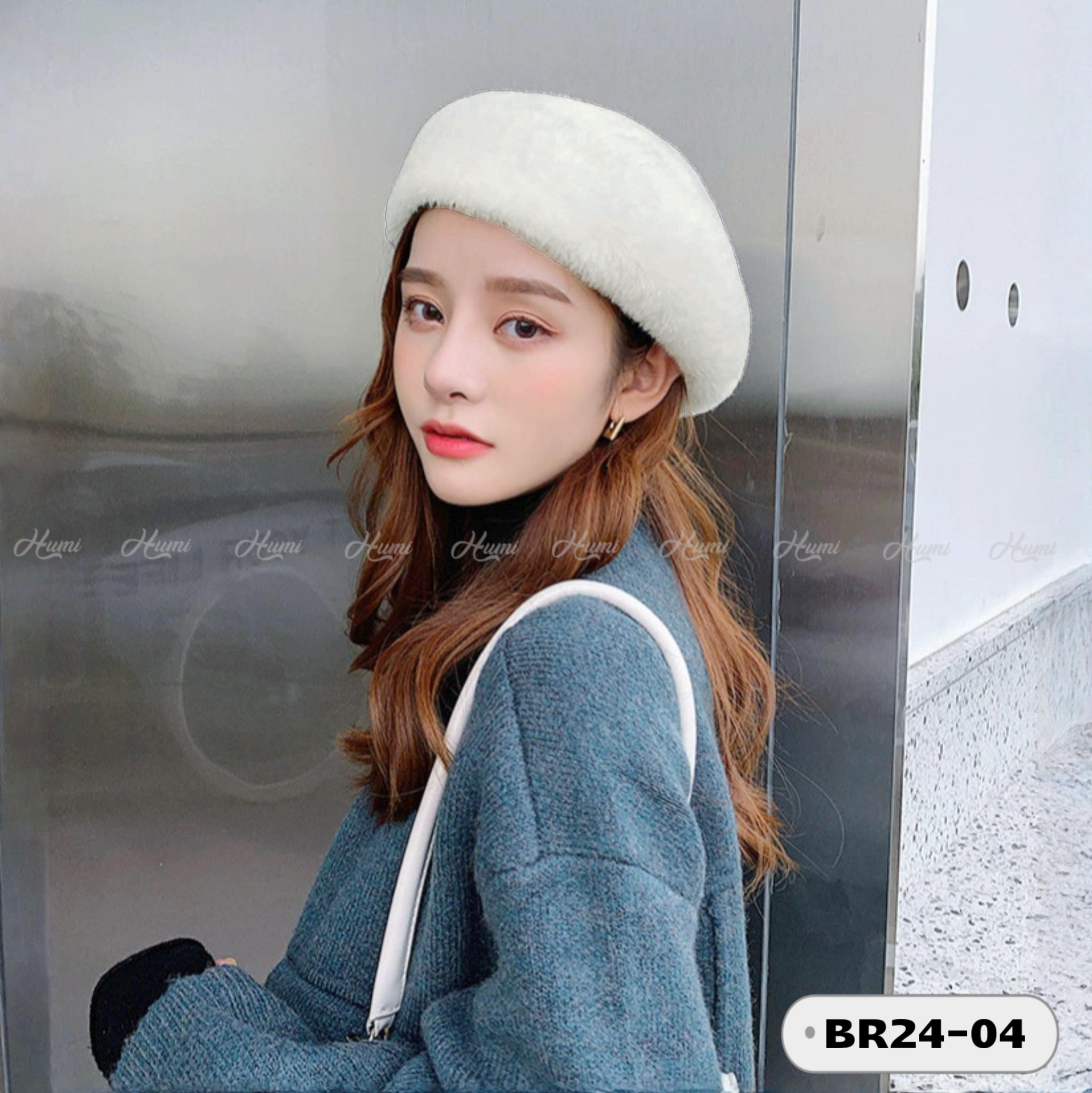 MŨ NỒI LÔNG (BR24-04 Trắng kem)