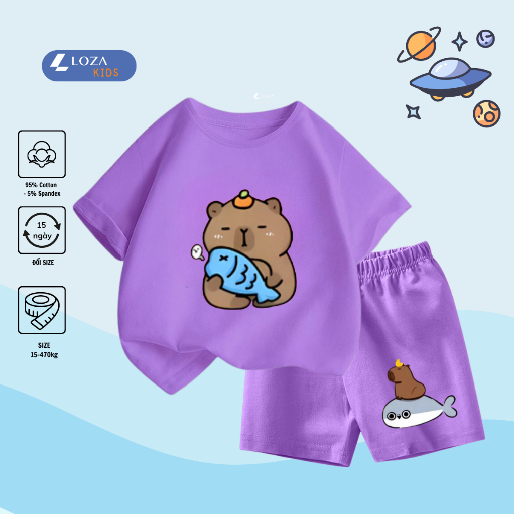 Bộ quần áo bé gái in hình 'Capybara ôm Cá'- SB109_thumbnail_7