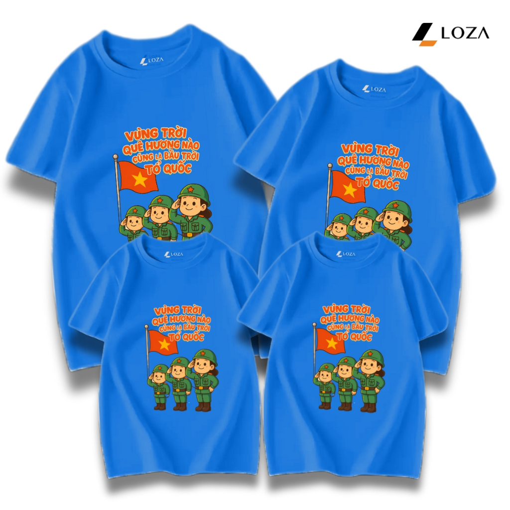 Áo phông gia đình LOZA KIDS 2025 Vùng trời quê hương nào cũng là bầu trời Tổ quốc - Áo đồng phục gia đình - Mã GĐ3183_thumbnail_2