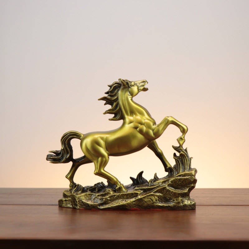 Tượng ngựa bằng đồng KT dài 29 cm, rộng 11 cm, cao 25,5 cm, nặng khoảng 3 kg._thumbnail_3