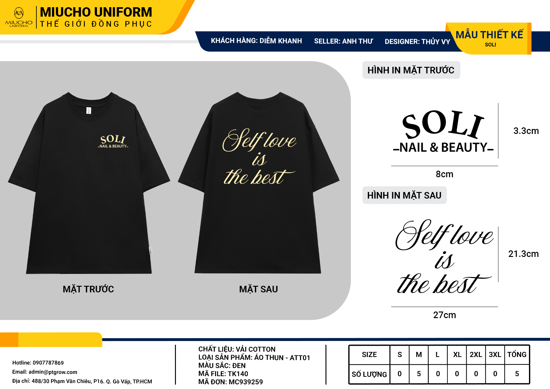 Áo thun thiết kế như yêu cầu TK140