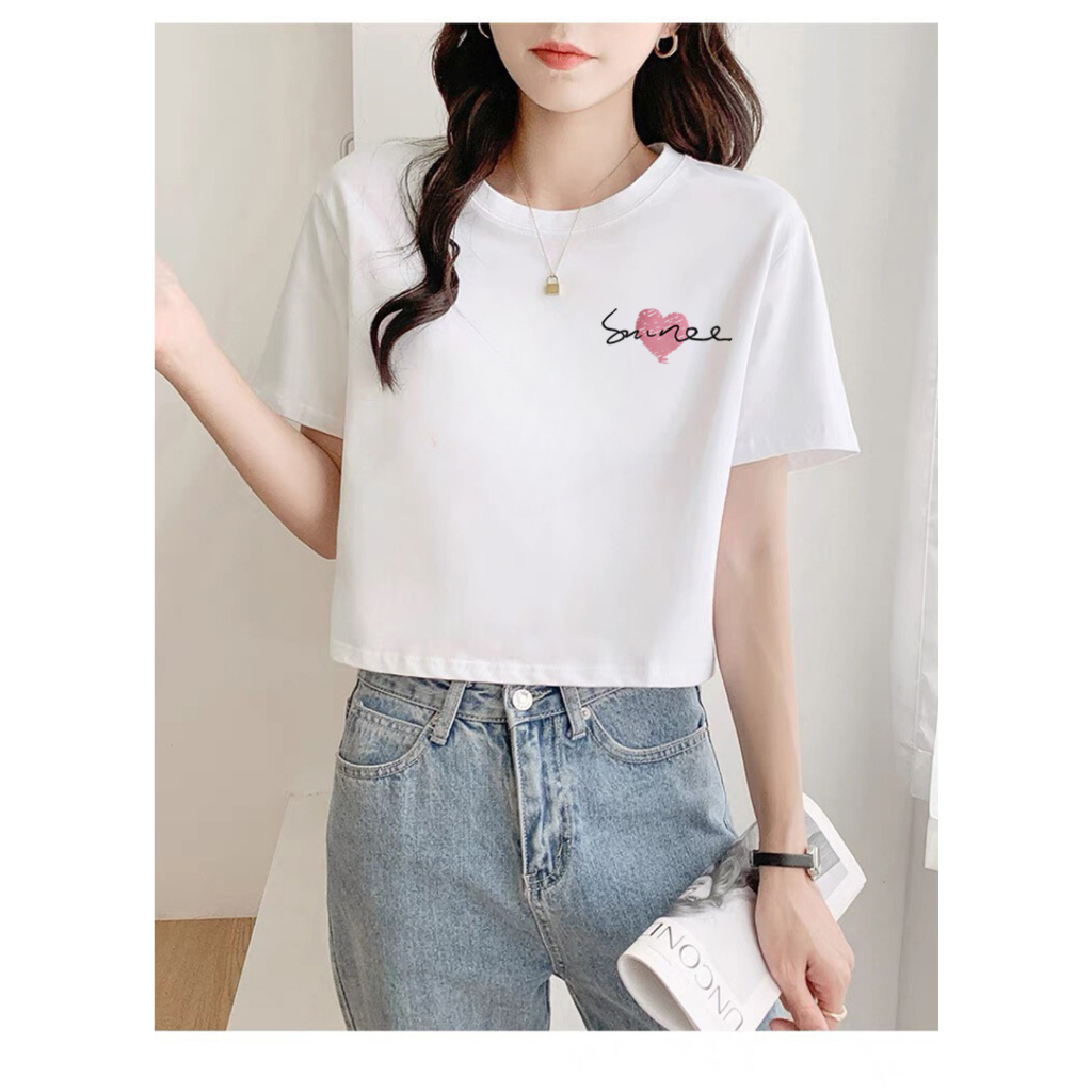 [Form Rộng] Áo thun croptop nữ form rộng in hình tim - Áo croptop nữ Loza GT6484_thumbnail_1