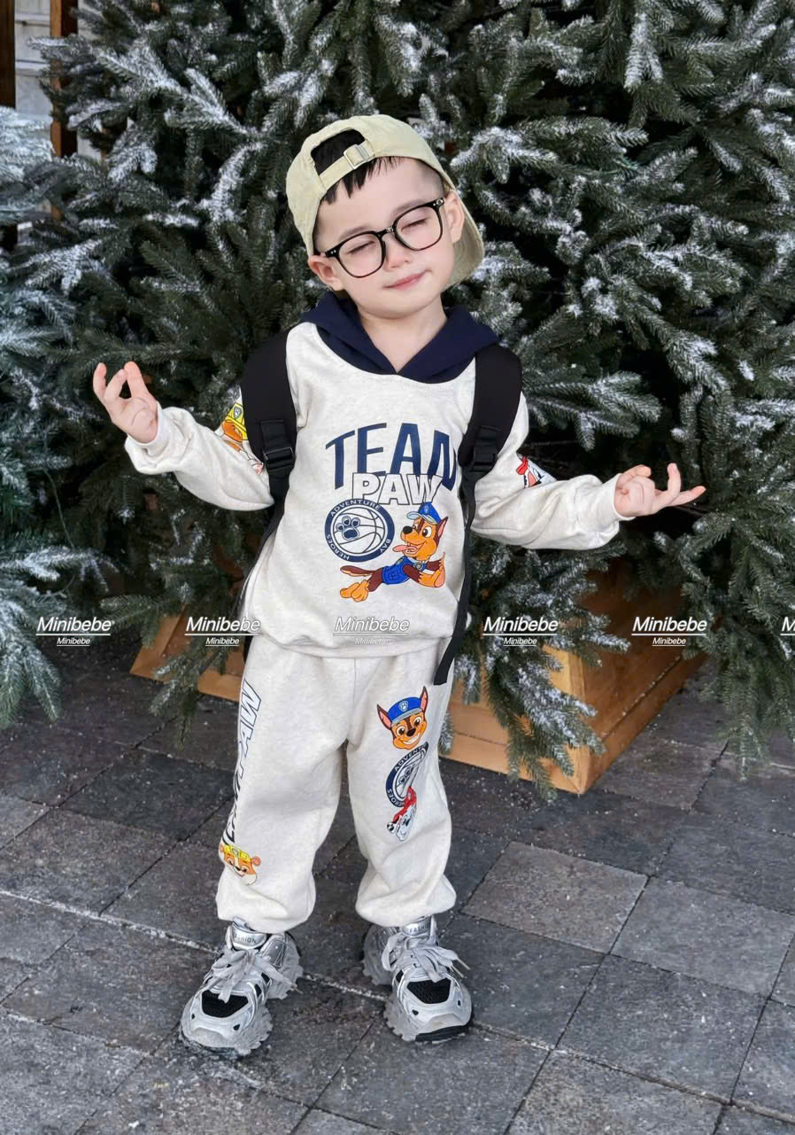 R80 BỘ DÀI TAY HOODIE TEAM PAW- A210.405