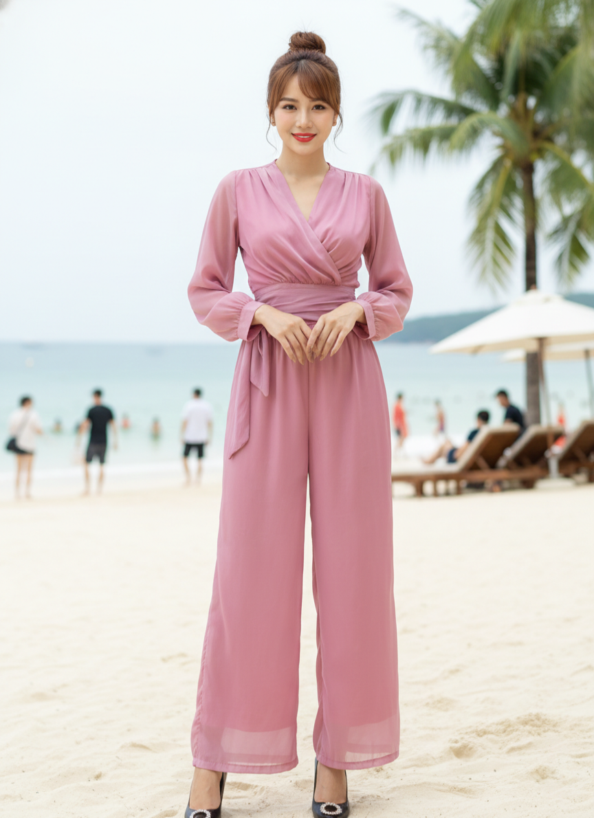 Set bộ lụa tay dài cột eo_thumbnail_1