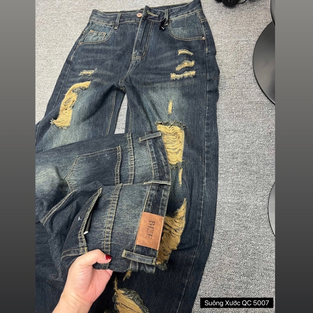 Quần jean suông rách màu mới bigsize QJ5007 dành cho nàng béo mập từ 55-90kg_thumbnail_11