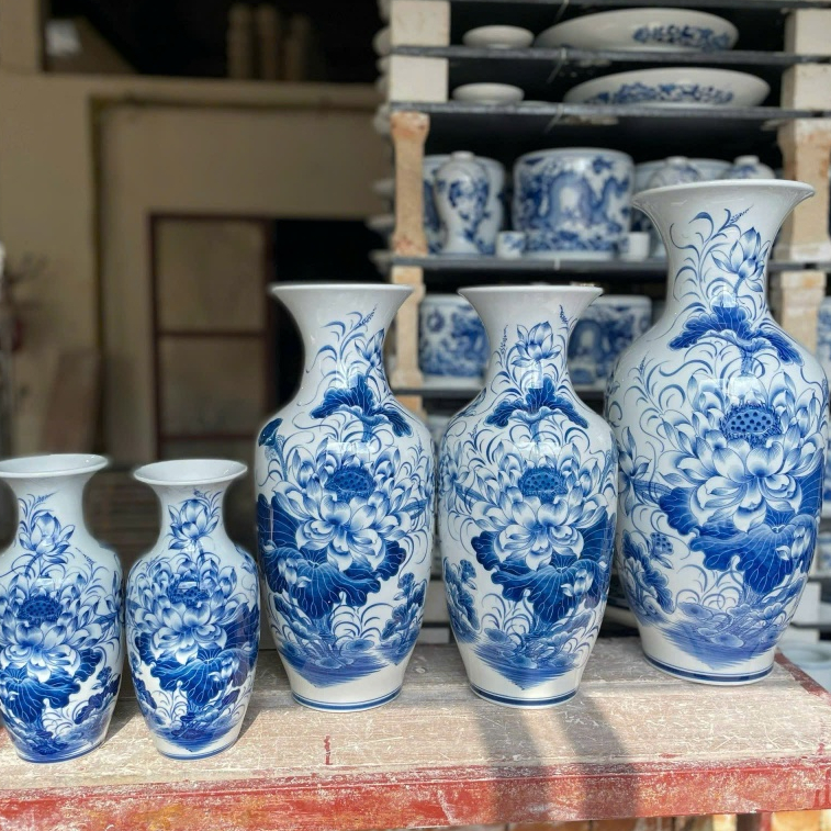 Đồ Thờ Cúng Men Trắng Lộc Bình Sen Kỹ Siêu To 40cm, 50cm Bát Tràng - Nghệ Nhân Chế Tác_thumbnail_2