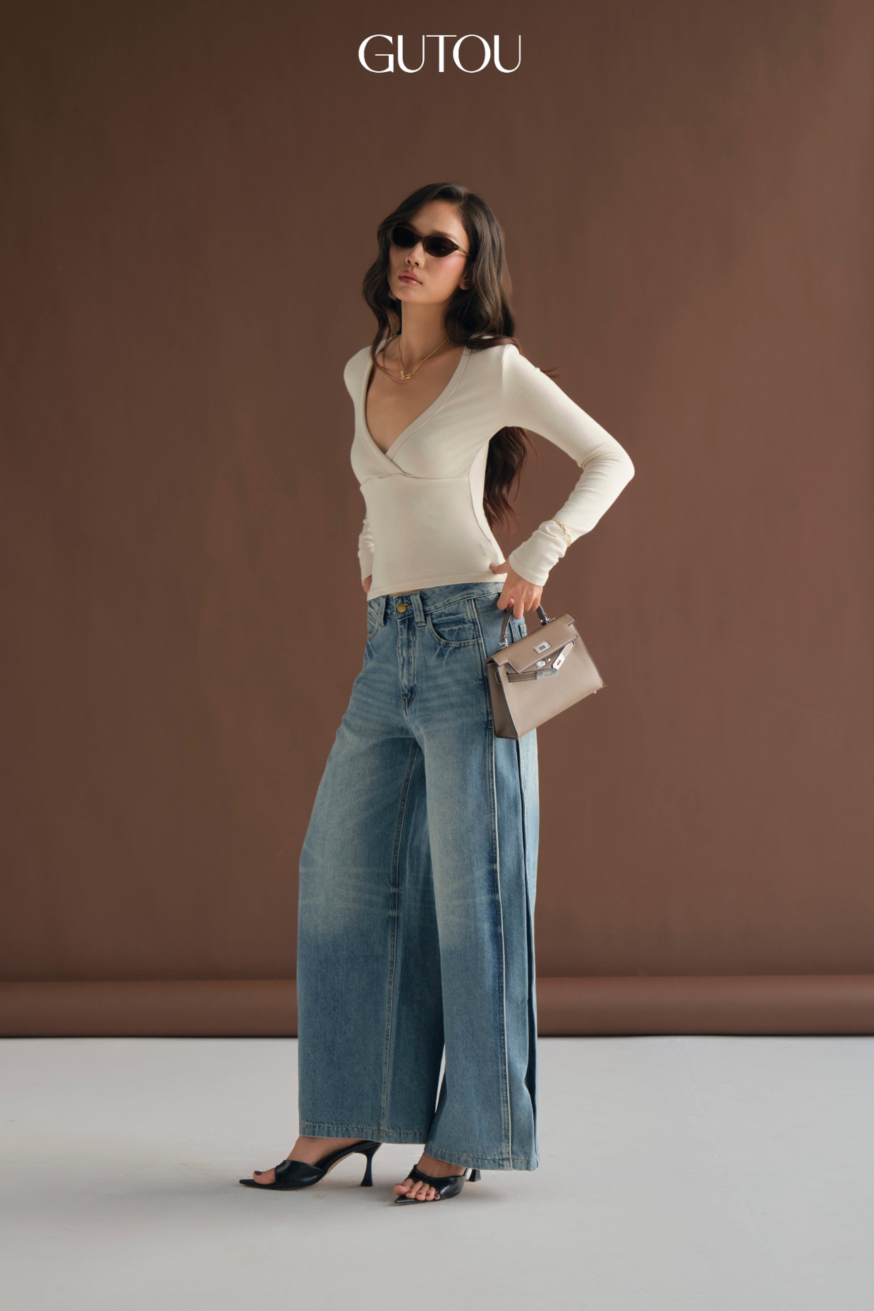 [ GUTOU ] Quần Jeans Suông Slit Style_thumbnail_2