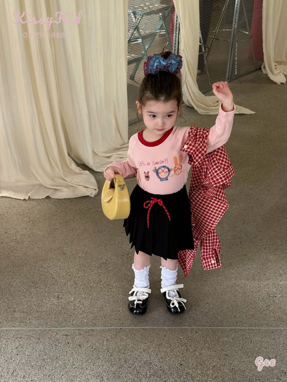 (G46) Áo thun mỏng màu hồng It's a smile!! Opao_thumbnail_0