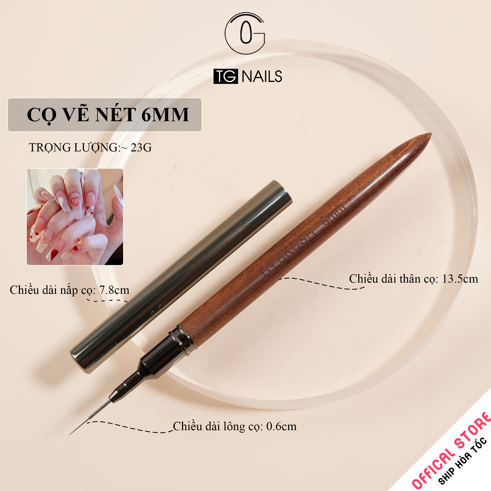 Cọ vẽ móng TG NAILS cán gỗ cao cấp_thumbnail_9