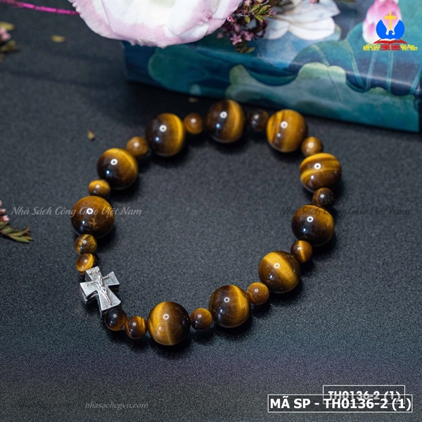 Tràng Hạt Đá Mắt Hổ Nâu Vàng mix TG bạc_thumbnail_2