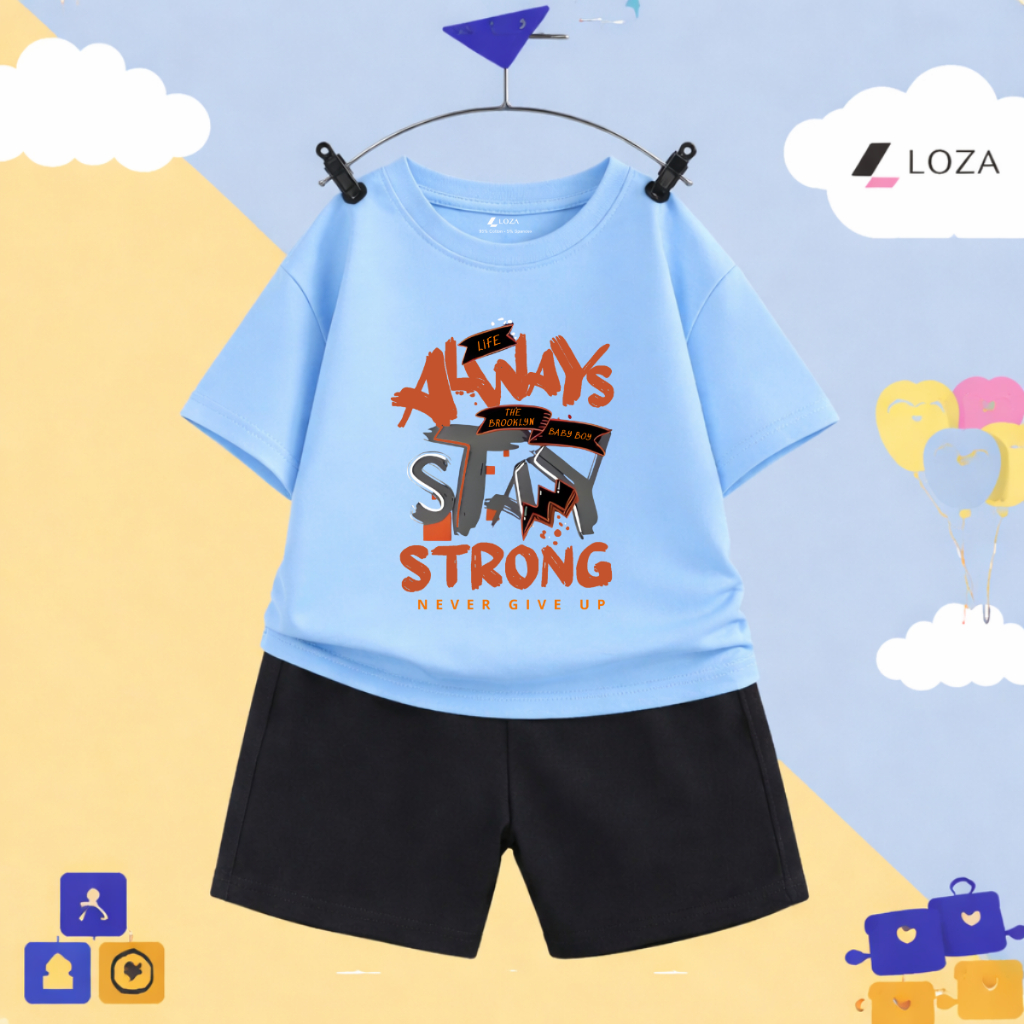 Set đồ bé trai hình ALWAYS STAY STRONG- Loza Kids SB600_thumbnail_8