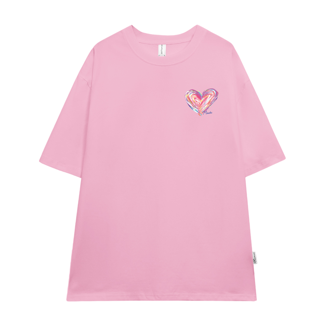 Áo thun cặp đôi in trái tim nhỏ dễ thương form rộng ATD1514 Miucho vải cotton thoáng mát cổ tròn in mix_thumbnail_17