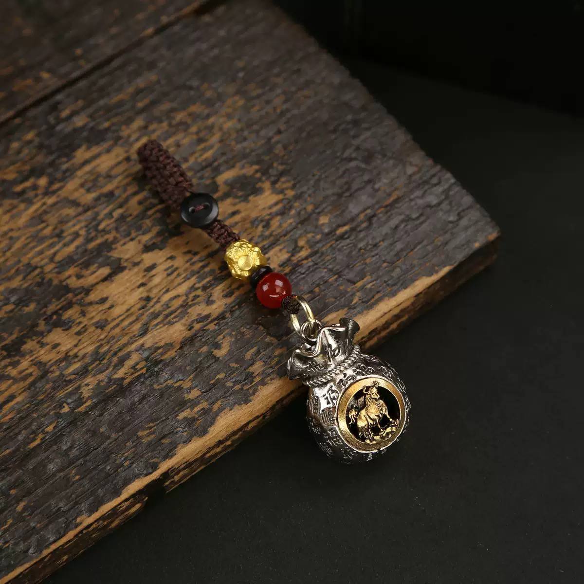 Móc khóa 12 Con Giáp - Túi Tiền Thần Tài Xoay_thumbnail_1