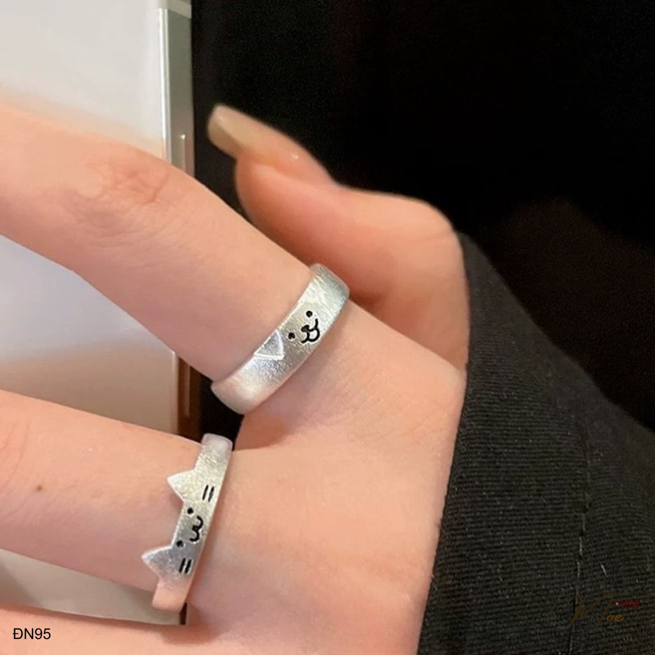 ĐN95 - Nhẫn đôi Couple Dog and Cat cute (có size)_thumbnail_5