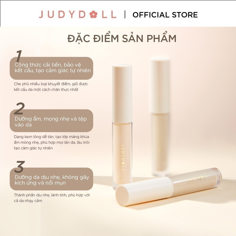 [JUDYDOLL] Kem che khuyết điểm Judydoll Cloud Touch mỏng nhẹ 3.2g