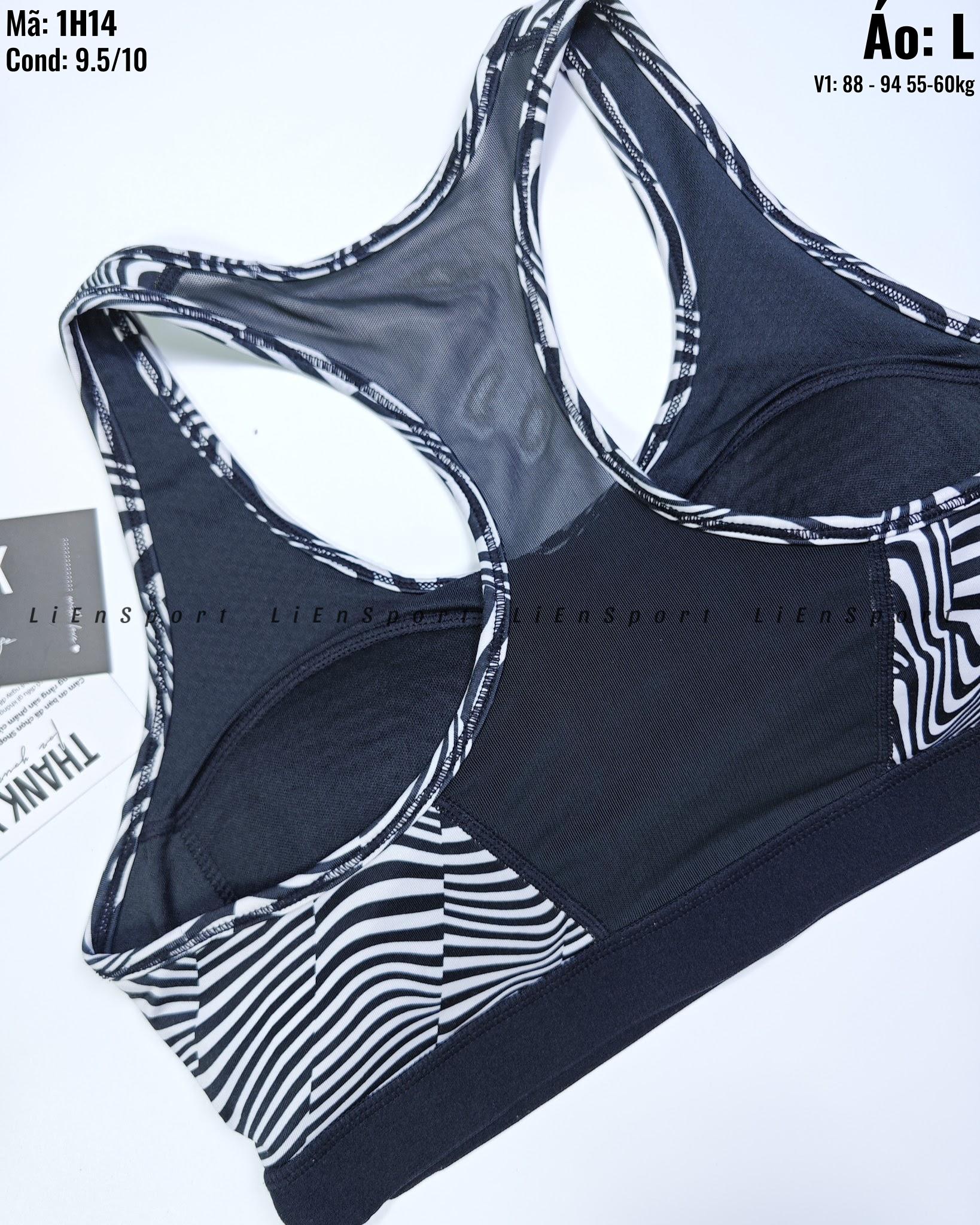 Áo bra thể thao lưng chữ X sọc đen trắng Nữ Size L Auth 2nd Vải co giãn 4 chiều Thấm hút mồ hôi Form ôm body Hỗ trợ nâng đỡ Phù hợp yoga gym chạy bộ Mã:1H14_thumbnail_4