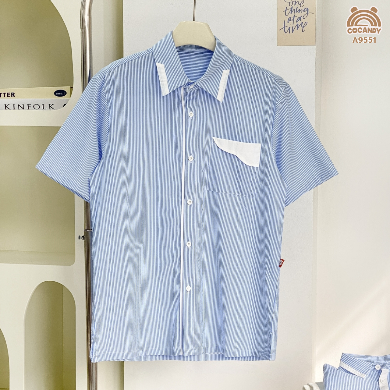 Áo cộc kẻ XANH sơ mi NAM_thumbnail_1
