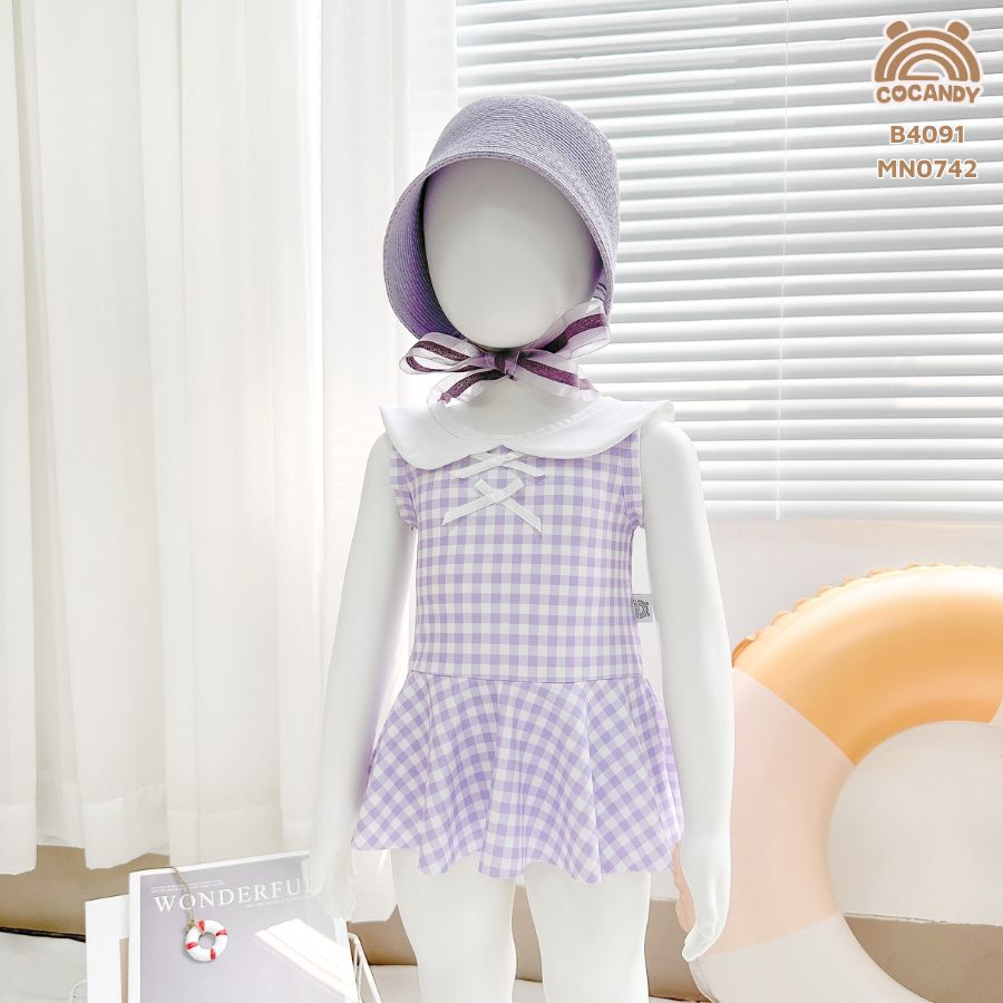 Bộ bơi cộc TÍM kẻ caro_thumbnail_3