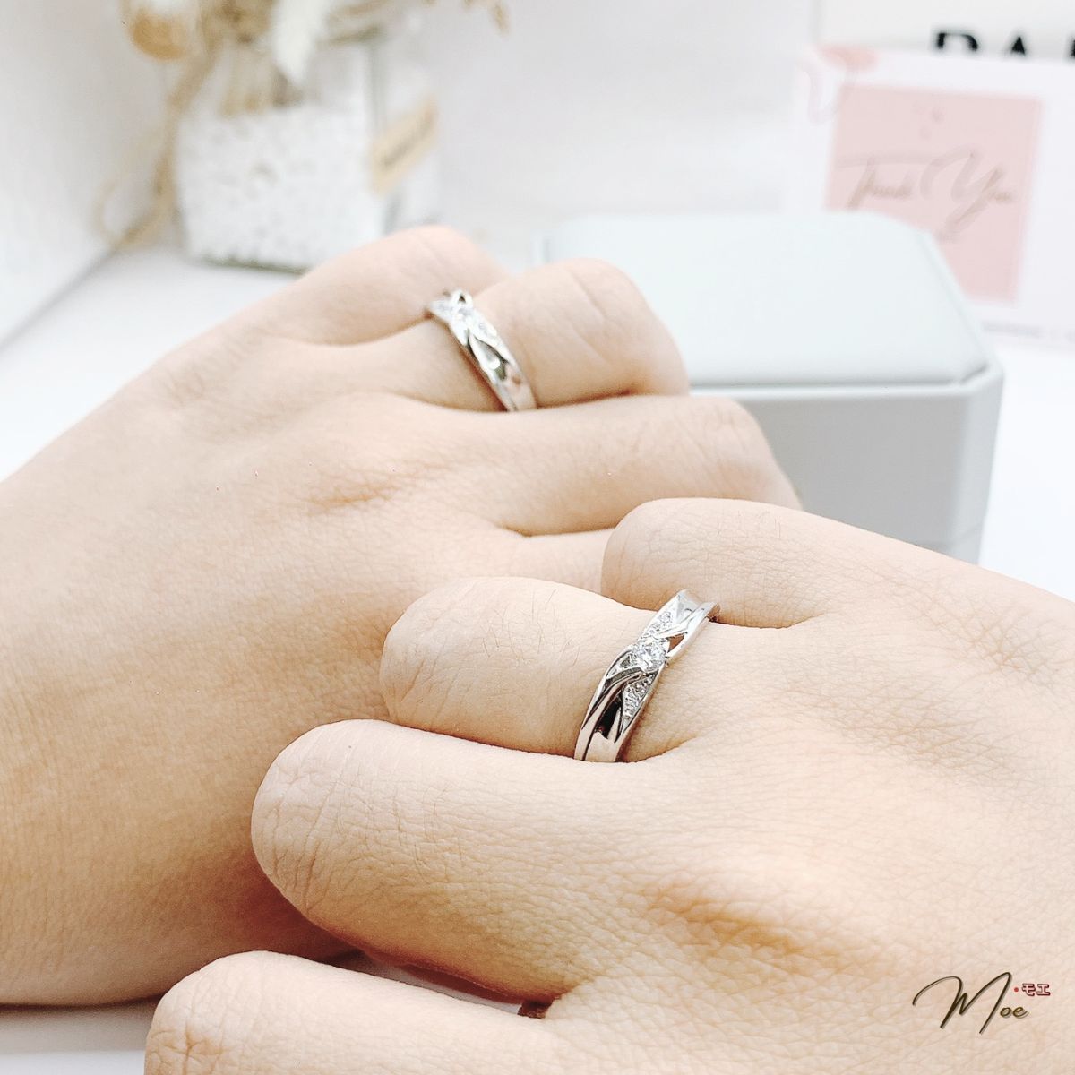 ĐN91 - Nhẫn đôi vàng trắng 10karas sóng biển vĩnh cửu_thumbnail_2